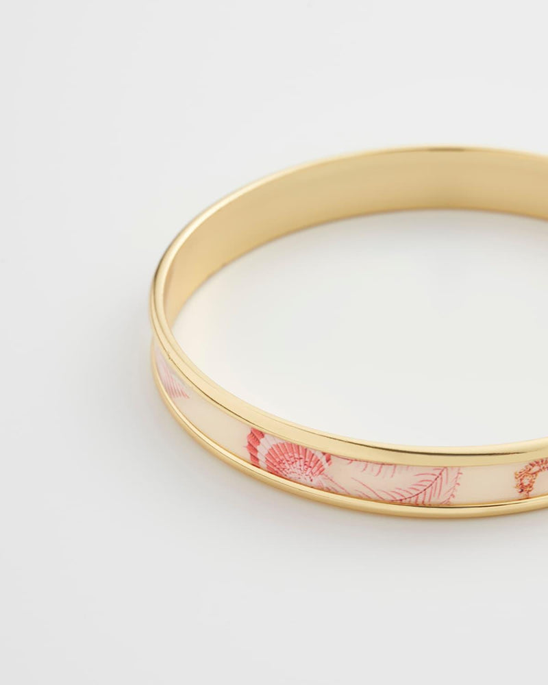 Whispering Sands Printed Gold Plated Bangle - Yellow