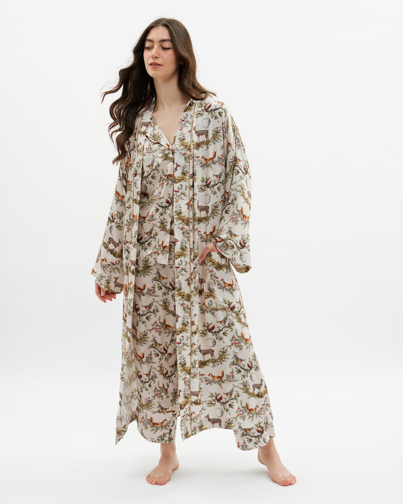 A Night’s Tale Woodland Kimono Crystal Grey