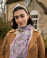 Meadow Creatures Lilac Lightweight Scarf