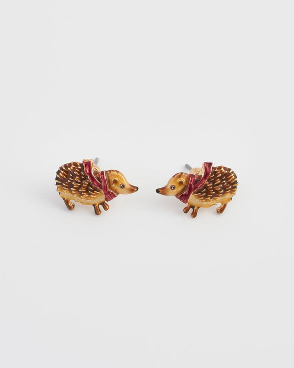 Cosy Hedgehog Charm Stud Earring