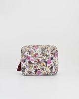 Floral Engravings Large Velvet Cosmetic Bag