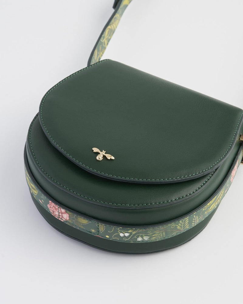 Into the Woods Green Saddle Bag