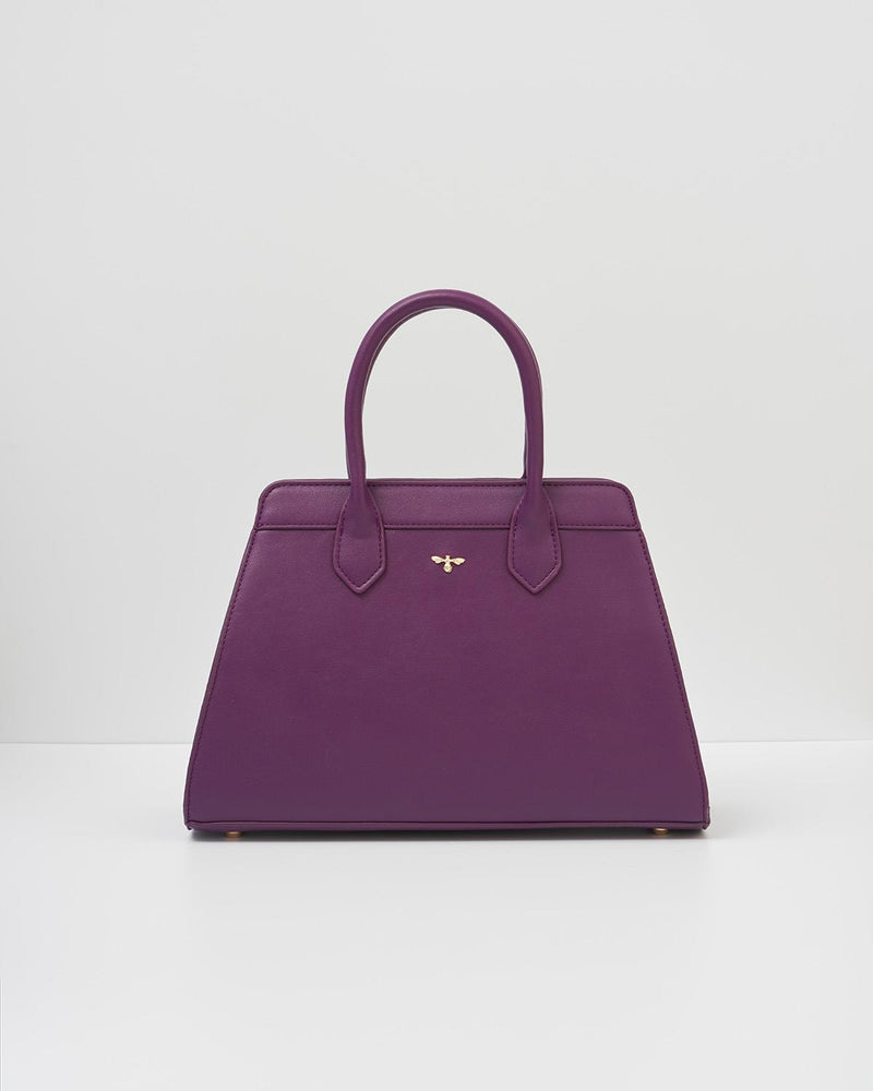 Floral Engravings Large Plum Tote