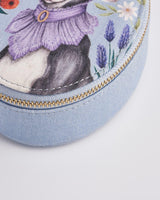 Catherine Rowe Pet Portraits Whippet Blue Oval Jewellery Box