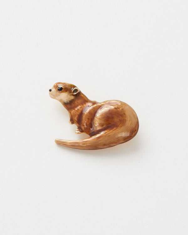 Fable Enamel Otter Brooch