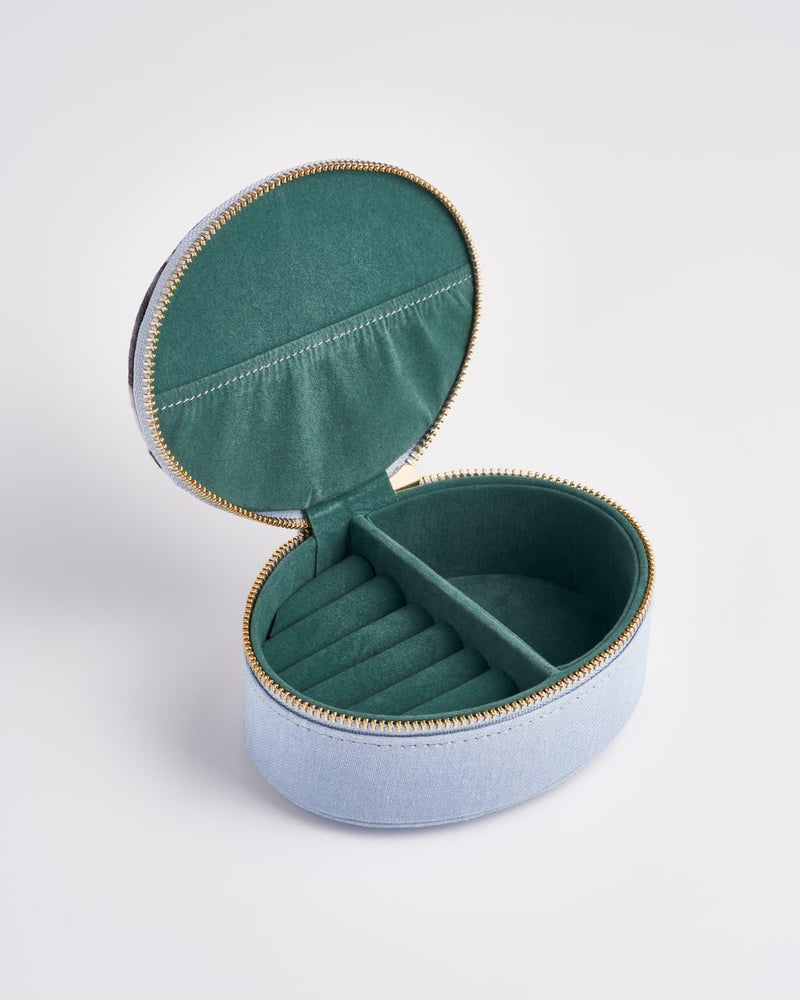 Catherine Rowe Pet Portraits Whippet Oval Jewellery Box - Blue