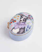 Catherine Rowe Pet Portraits Whippet Oval Jewellery Box - Blue