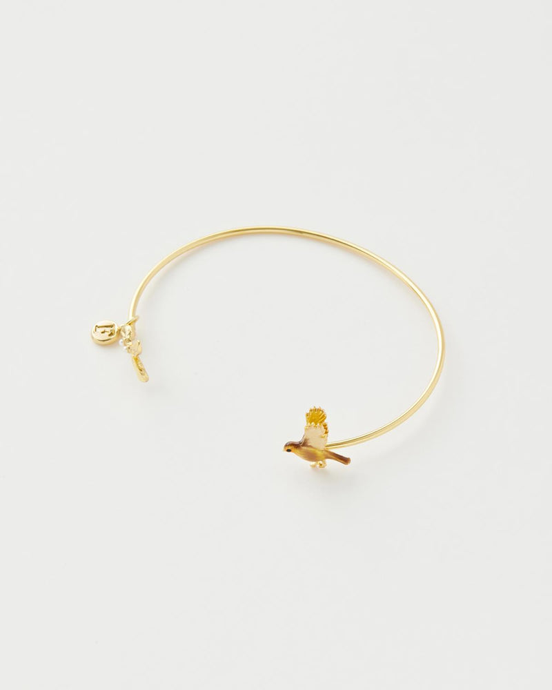 Enamel Robin & Mistletoe Bangle