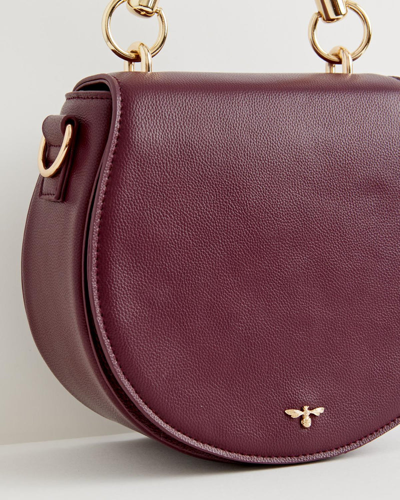 Liberty Saddle bag Burgundy Vegan Leather