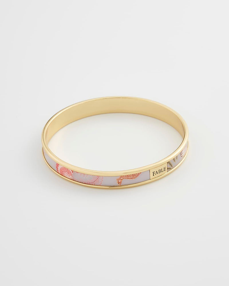 Whispering Sands Printed Gold Plated Bangle - Blue