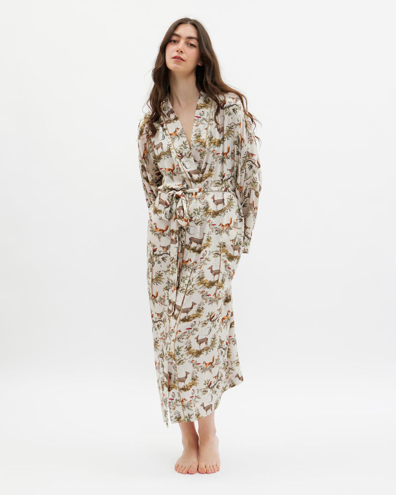 A Night’s Tale Woodland Kimono Crystal Grey