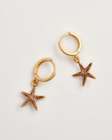 Starfish Worn Gold Huggie Hoops