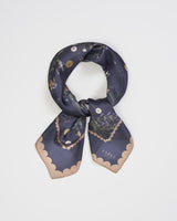 Running Bunny Toile Navy Square Scarf