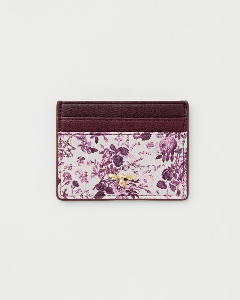 Rambling Rose Card Purse Burgundy