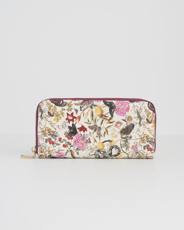 Floral Engravings Large Zip Purse