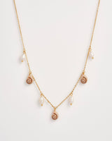 Sea Snail Charm & Pearl Necklace