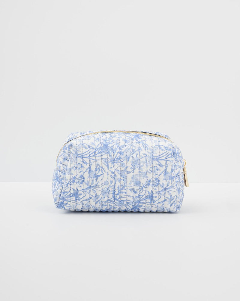 Bunny Blues Small Quilted Makeup Bag