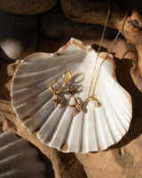 Starfish Worn Gold Huggie Hoops