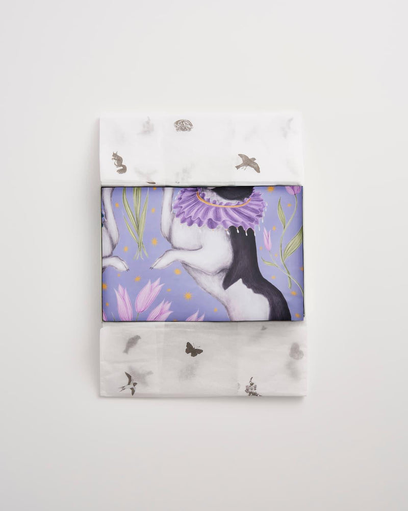 Catherine Rowe Pet Portraits Frenchie Silk Square Scarf - Lavender