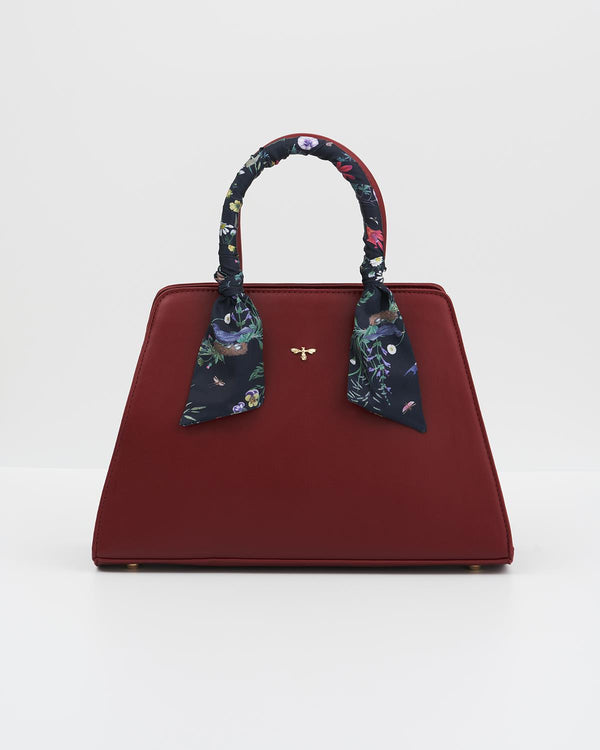 Burgundy Large Structured Tote