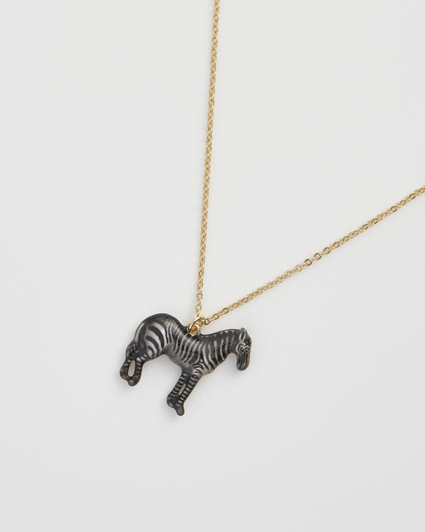 Zebra Pendant Necklace