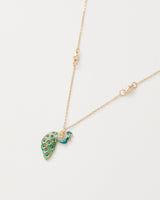 Enamel Peacock Short Necklace