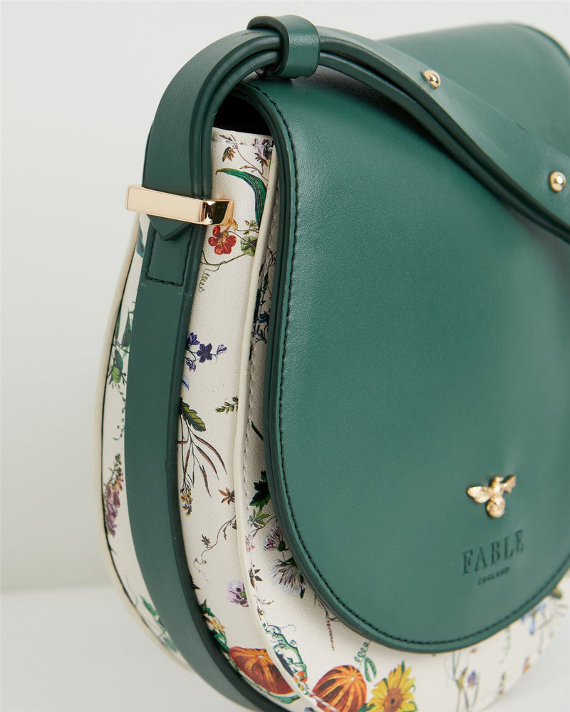 Botanical Pumpkin Green Saddle Bag